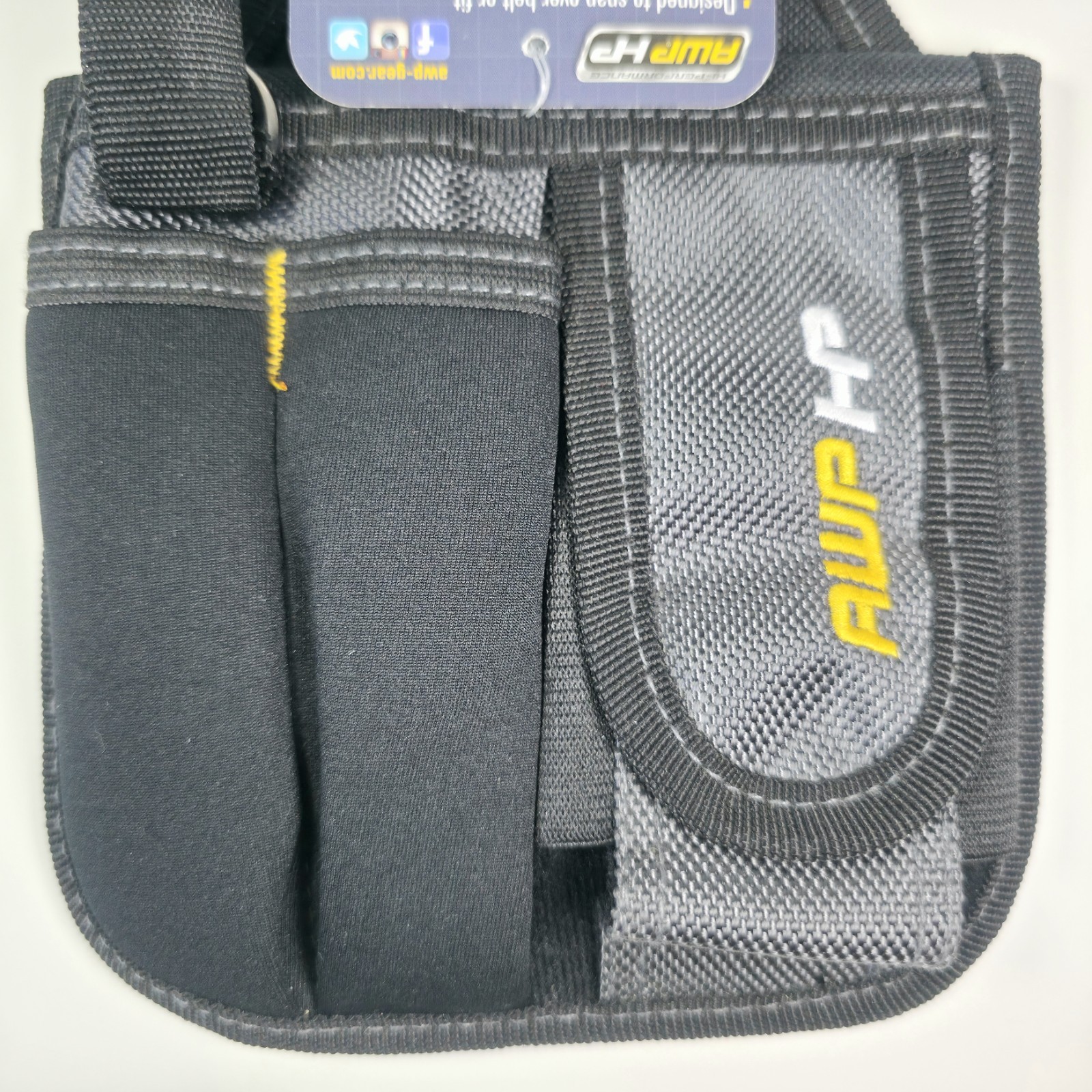 AWP 1L-23022-1 Tool Pouch w/ Cell Phone Pocket & Tape Loop Black/Gray