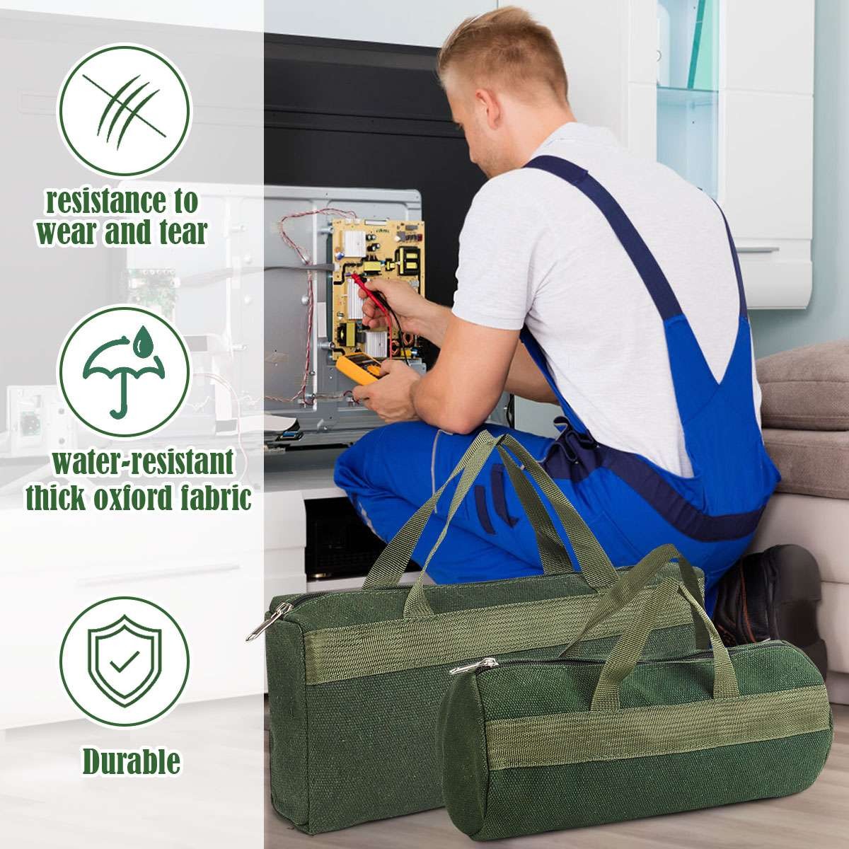 Thick Canvas Pouch Tool Bags Storage Organizer Instrument Case Portable Case US