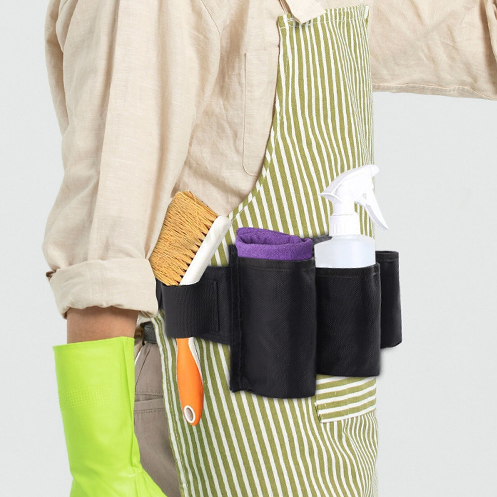 Garden Tool Belt 6 Pockets 2 Straps Waterproof Oxford Fabric Adjustable