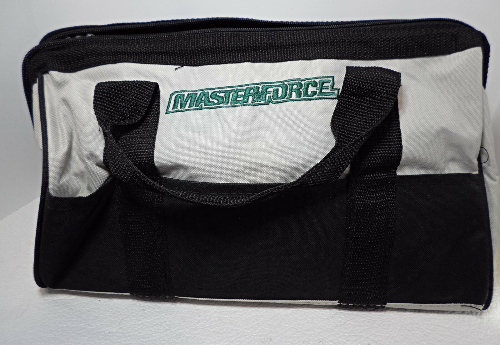 Masterforce Tool Bag-Tan Black-Double Handle-Footed-14 Long x 9Tallx7.5 in Wide