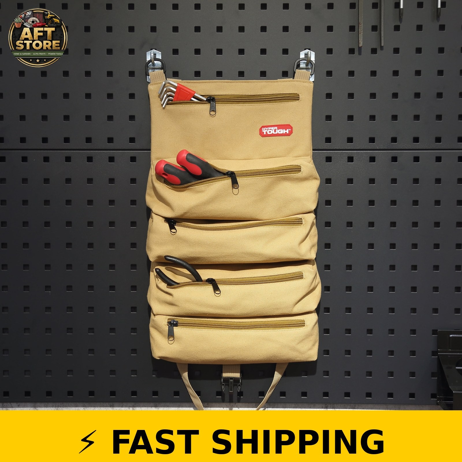 Hyper Tough Canvas Tool Roll with Carry Handle