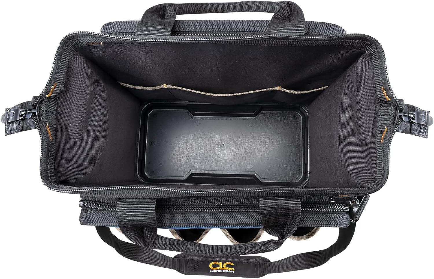 CLC 17″ Multi-Compartment Tool Bag with Molded Base – Black/Blue