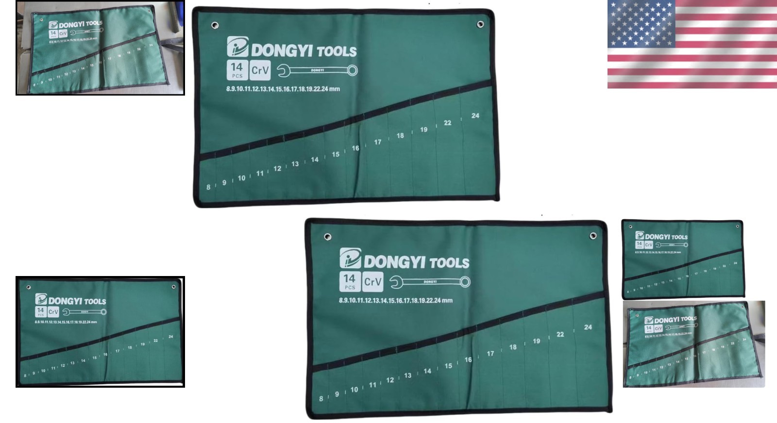 Durable Canvas Wrench Organizer – Pack of 2 Rolling Pouches for Metric Wrenches