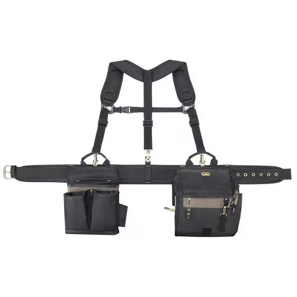 CLC Work Gear 1608 Tool Belt Rig with Suspenders 28 Pocket Electrician