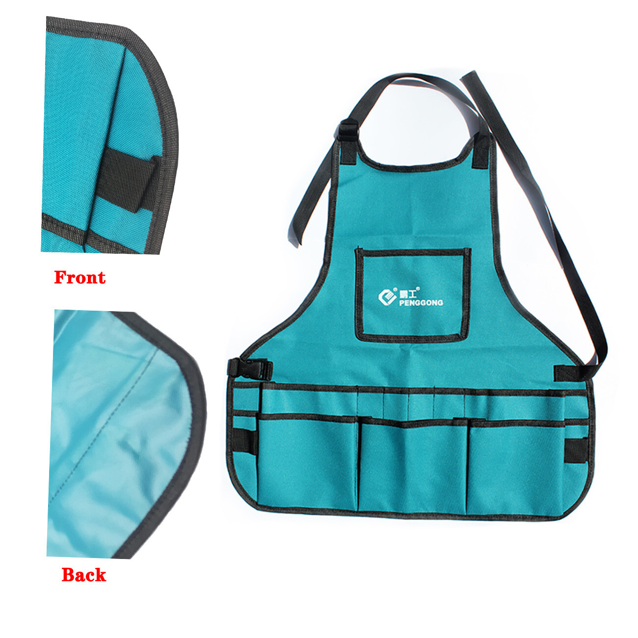 Portable Apron Tool Bag Multiple pocket waterproof 600D Oxford cloth for Garden