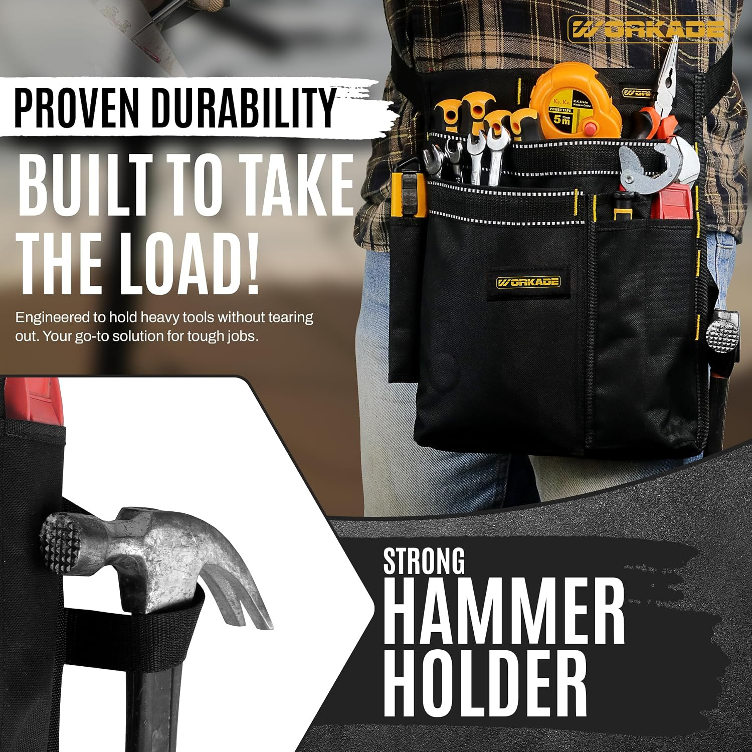 Magnetic 8-Pockets Single Side Tool Belt for Men & Women–Adjustable