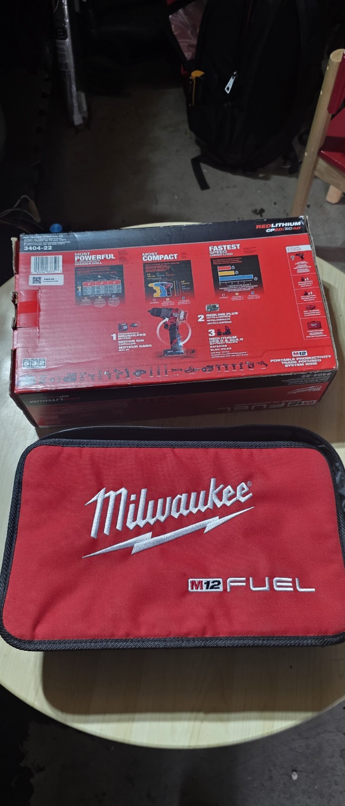 Milwaukee M12 FUEL Small Tool Bag Red/Black Zipper Closure 13x6x8 in