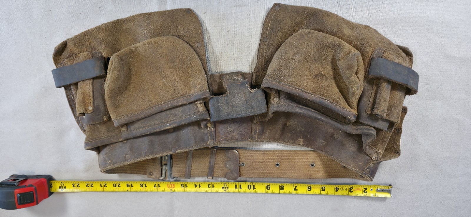 Craftsman No 45147 Vintage Leather Carpenter Tool Apron Belt Combination Square