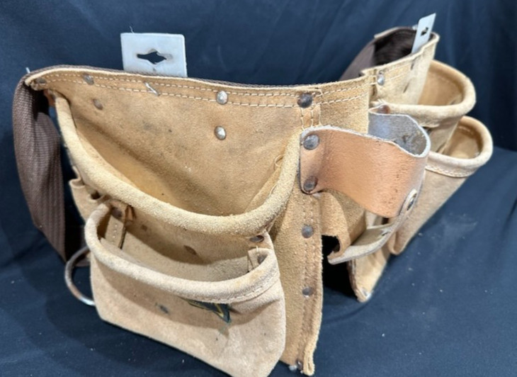 Faltra Double Pocket Tool Belt Heavy Duty Split Leather Suede Waist Tool Pouch