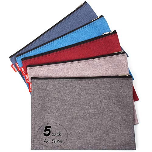 5 Pack Canvas Zipper Tool Bag Set – 13.3″ x 9.4″ 14oz Heavy 01. 5 Colors_A4