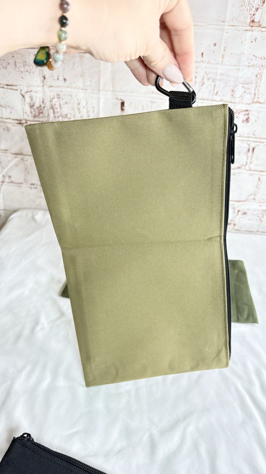 4-Pack Tool Pouch Zipper Bags w/ Carabiner Clips Waterproof Lining 12.6×7.5″