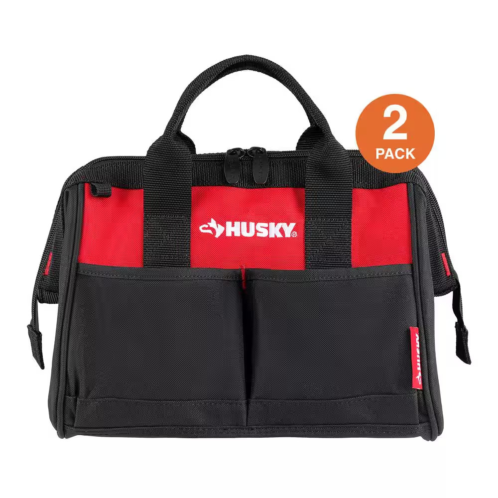 12 In. 4-Pocket Zippered Tool Bag (2-Pack)