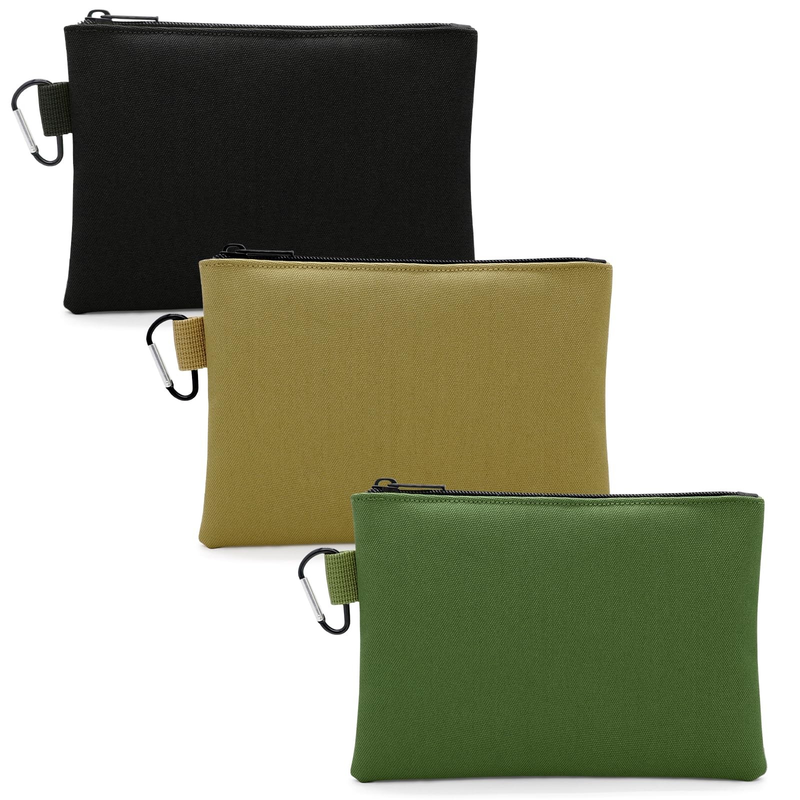 3 Pack Canvas Tool Pouches, 7.8″x5.5″ Zipper Bag, Premium Waterproof Utility …