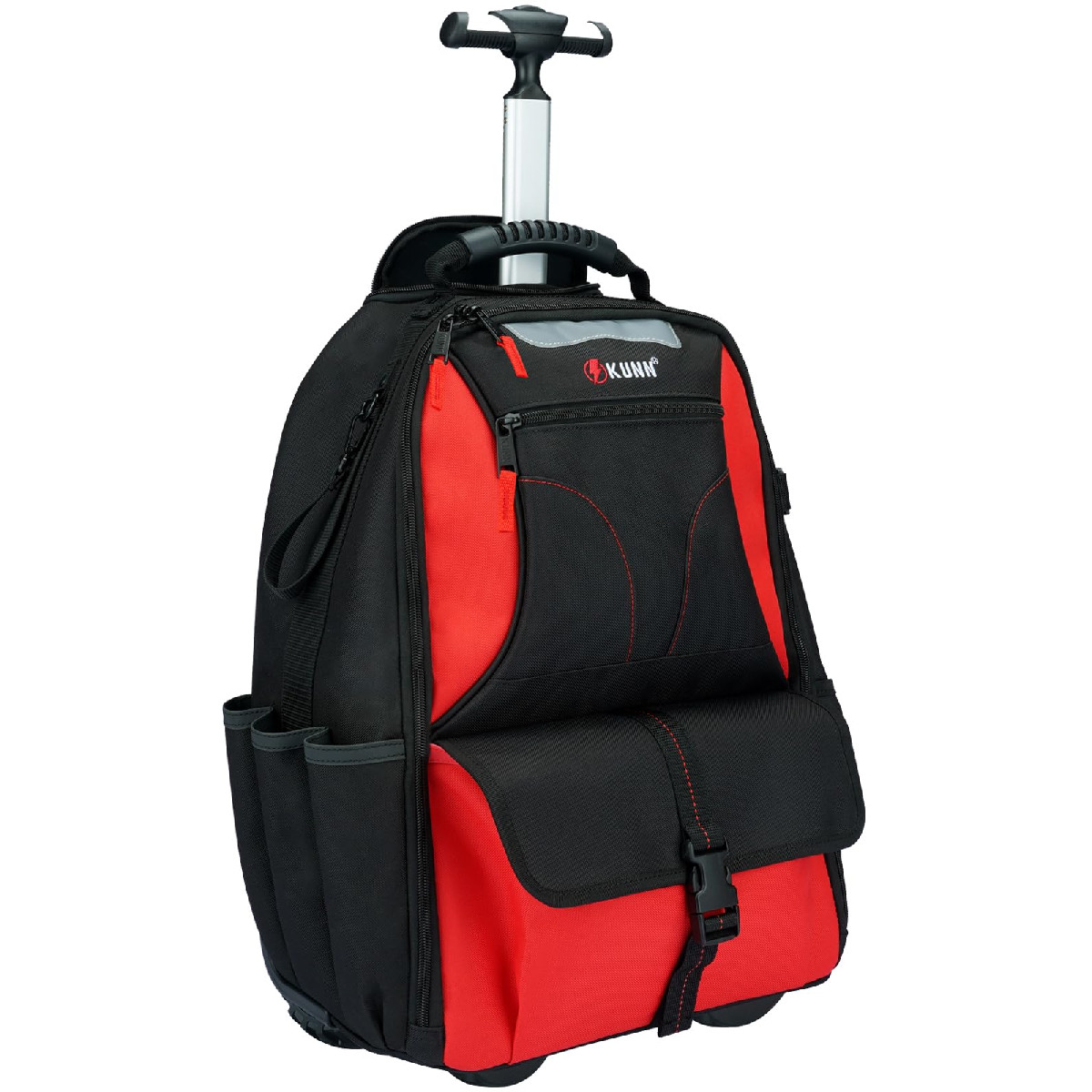 Kunn Rolling Tool Backpack Wheels Heavy Duty 37-Pocket Roller Tool Bag Backpack