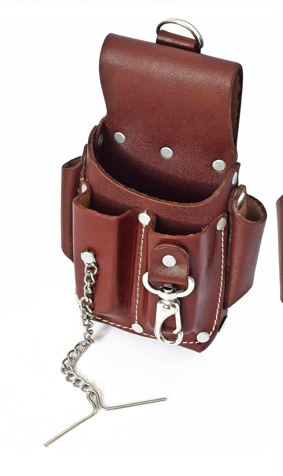 Leather Pouch Heavy Duty Tool 5 Pocket Electrician Carpenters Tool Pouch