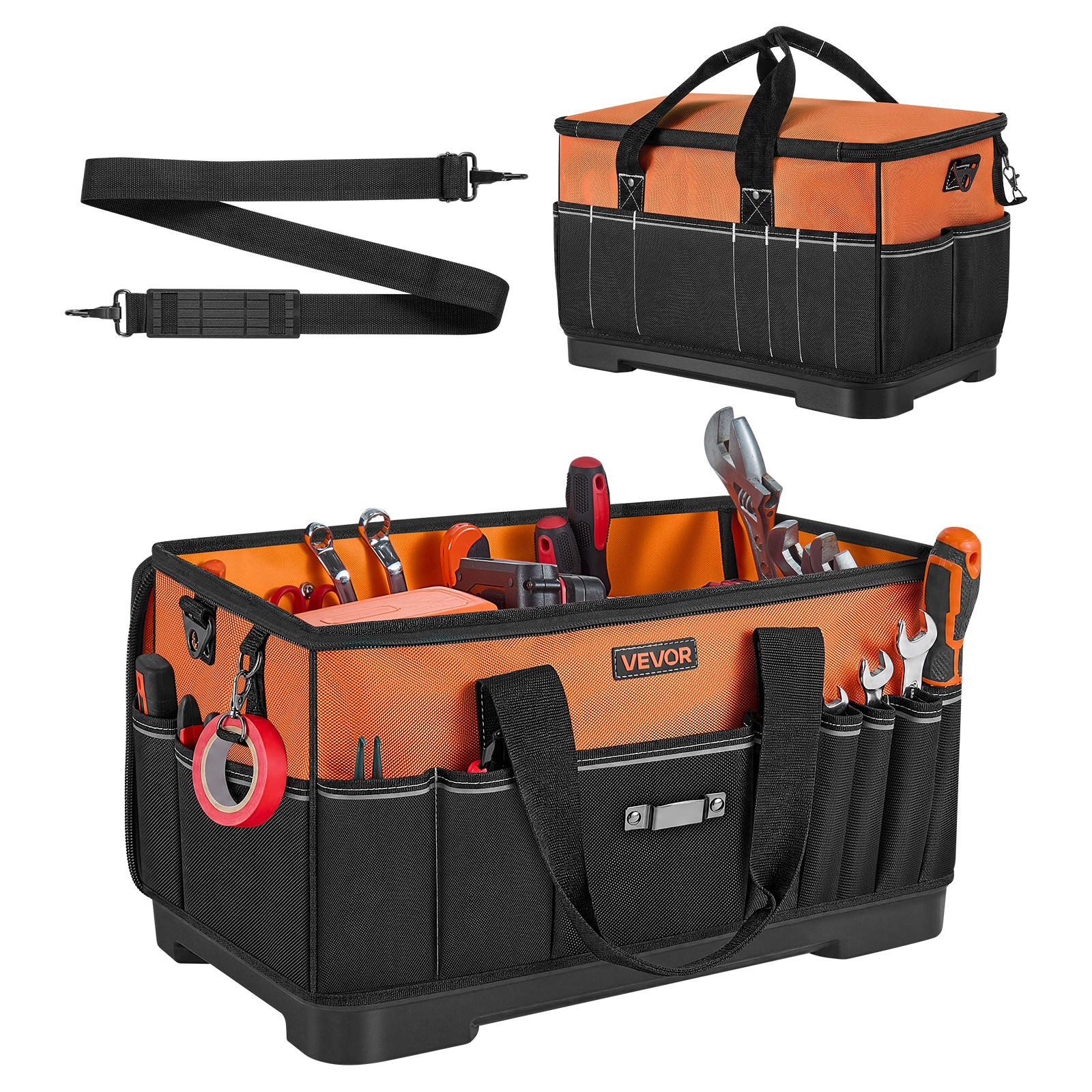 VEVOR Tool Bag 19.1 Inch 33-Pocket Portable Tool Box with Water-Resistant Base