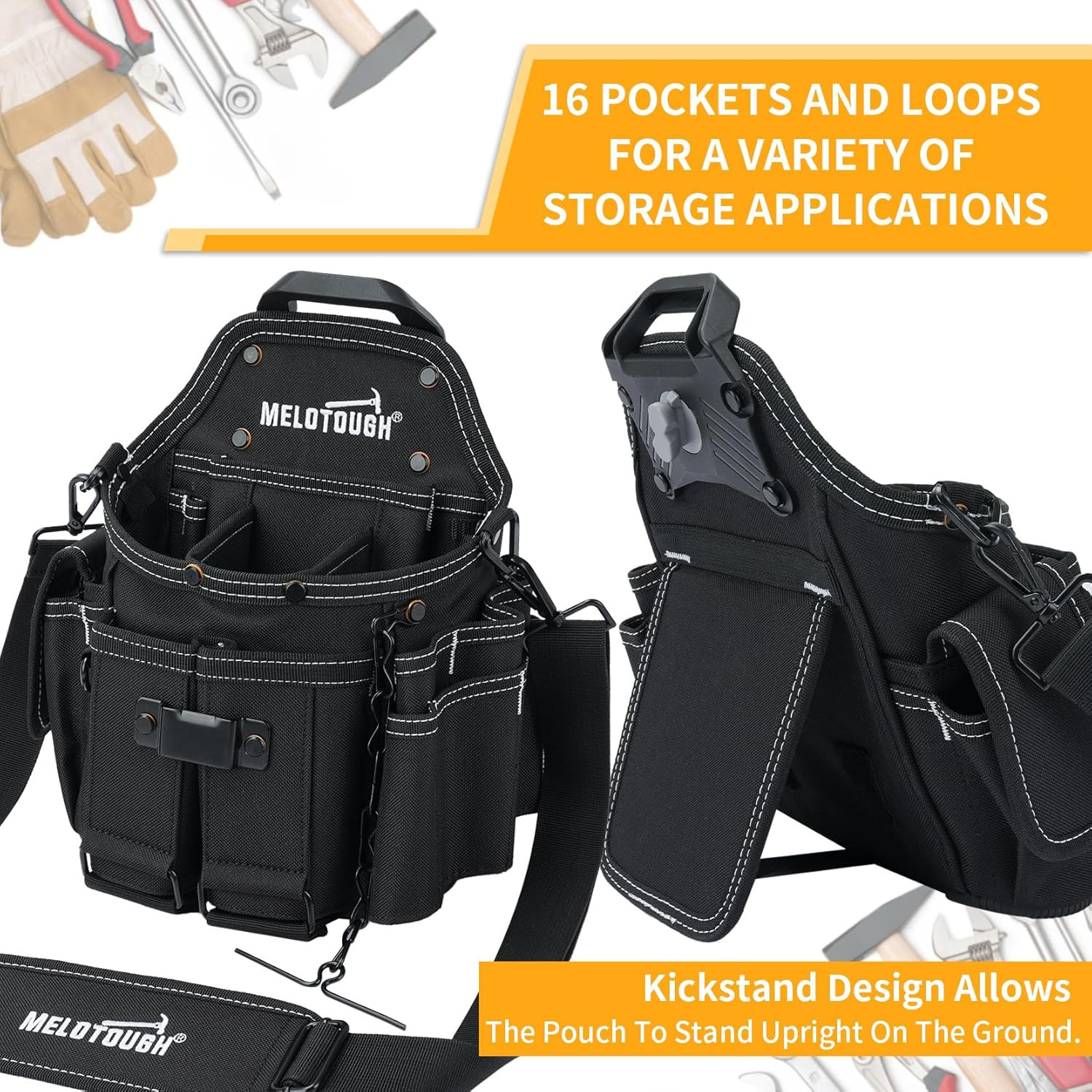Professional Small Electrician Tool Pouch for Tool Belt Pockets with Belt Clip A