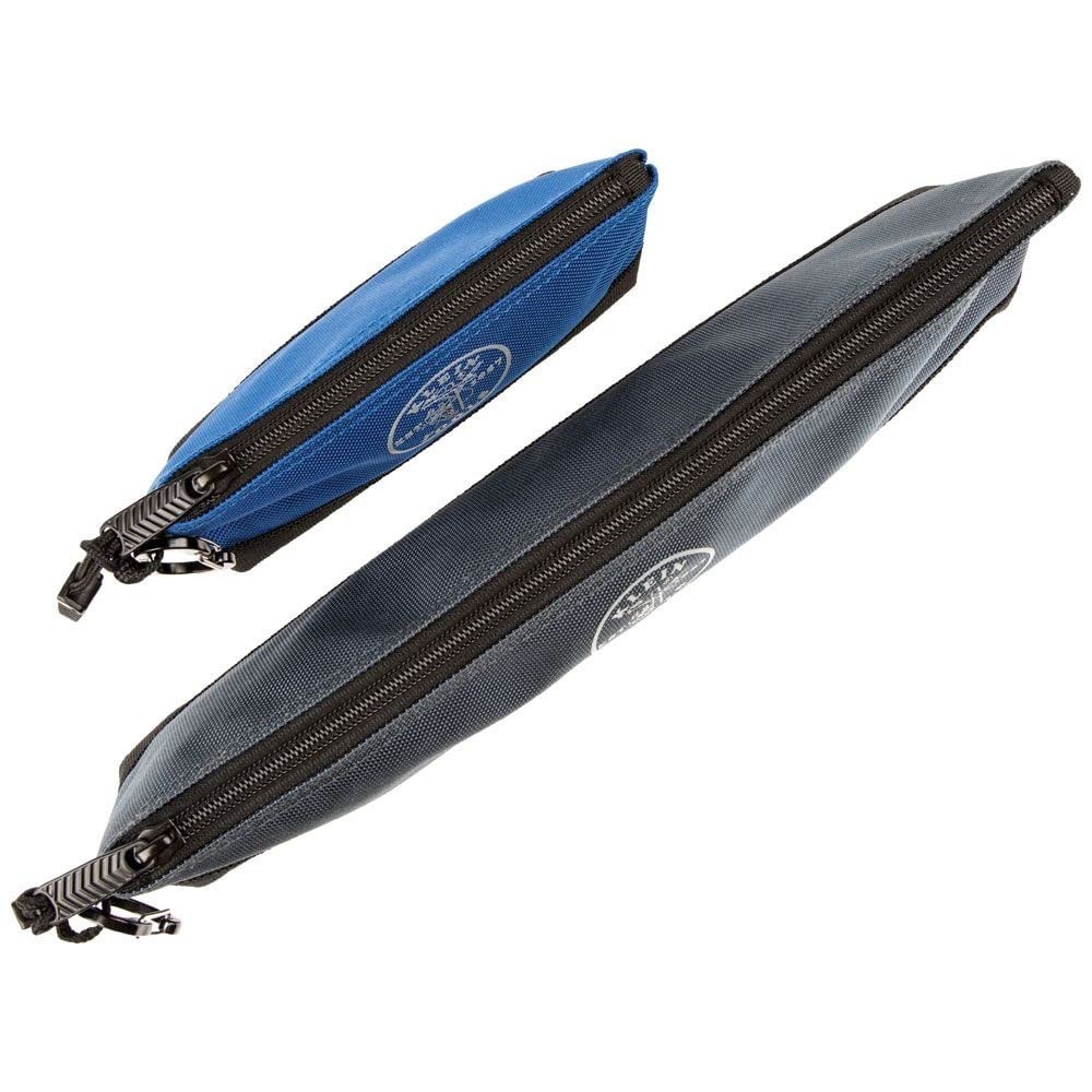 2-Pack Stand-Up Zipper Tool Pouch with Carabiners – 7-Inch Blue & 14-Inch Gray U