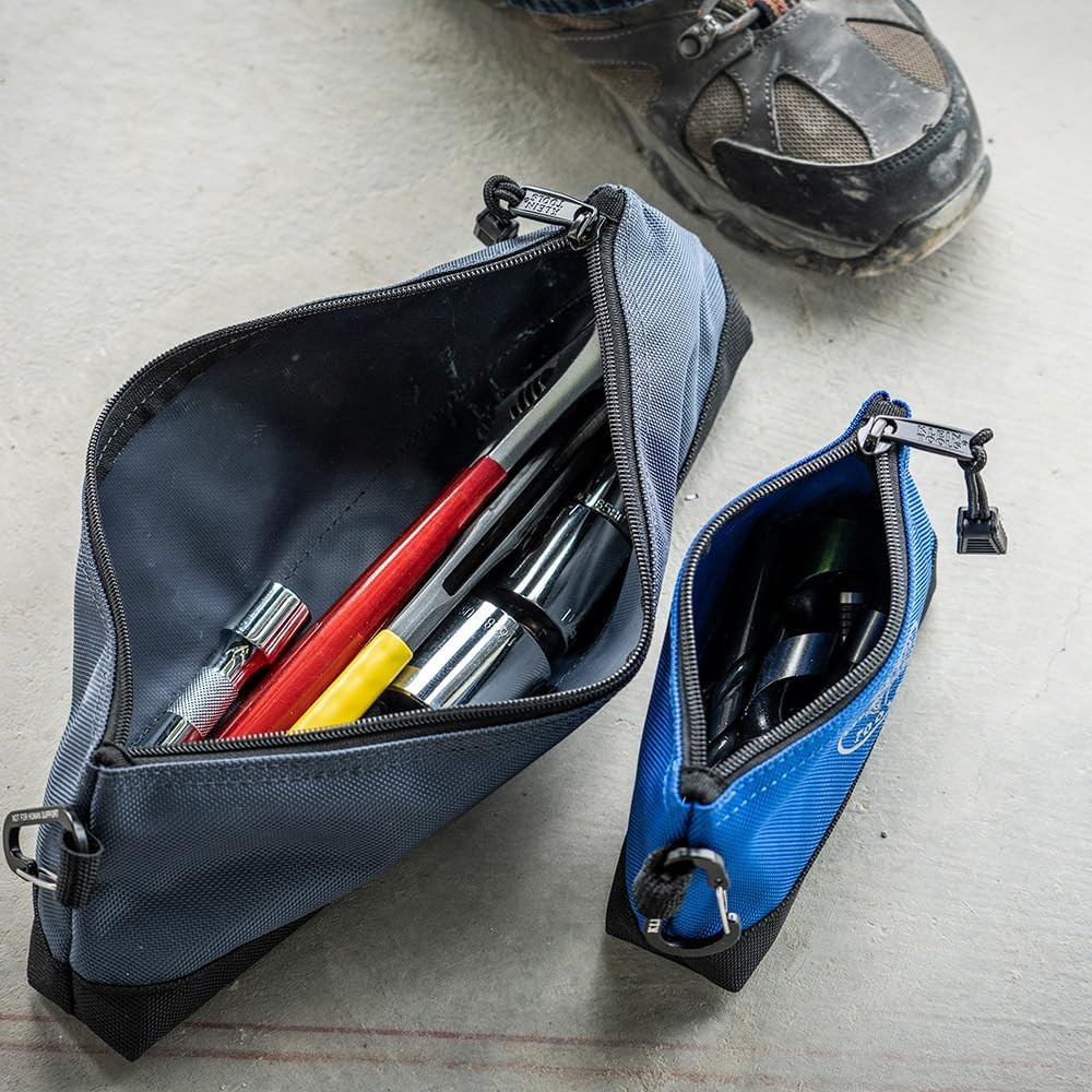 55559 Stand-Up Zipper Bag Tool Pouch with Carabiners, 7-Inch Blue and 14-Inch…