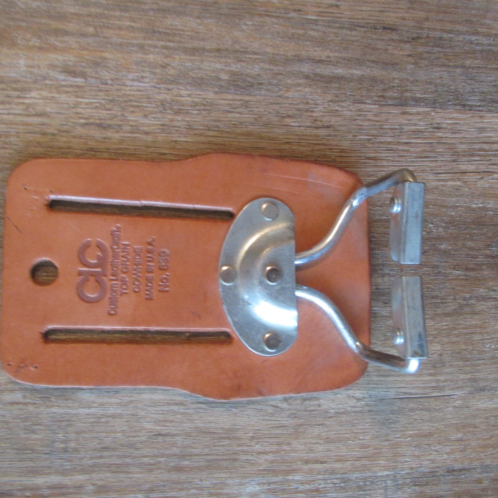 CLC TOP GRAIN COWHIDE HAMMER HOLDER Carpenter Belt METAL FLIP CRADLE W/O LABEL!!