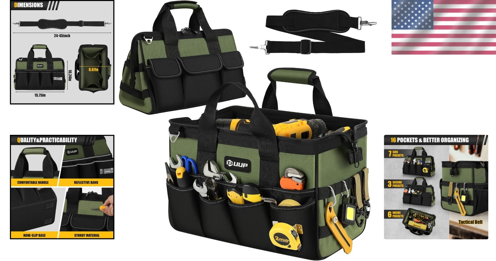 Portable Tool Box Organizer for Men, Big Storage