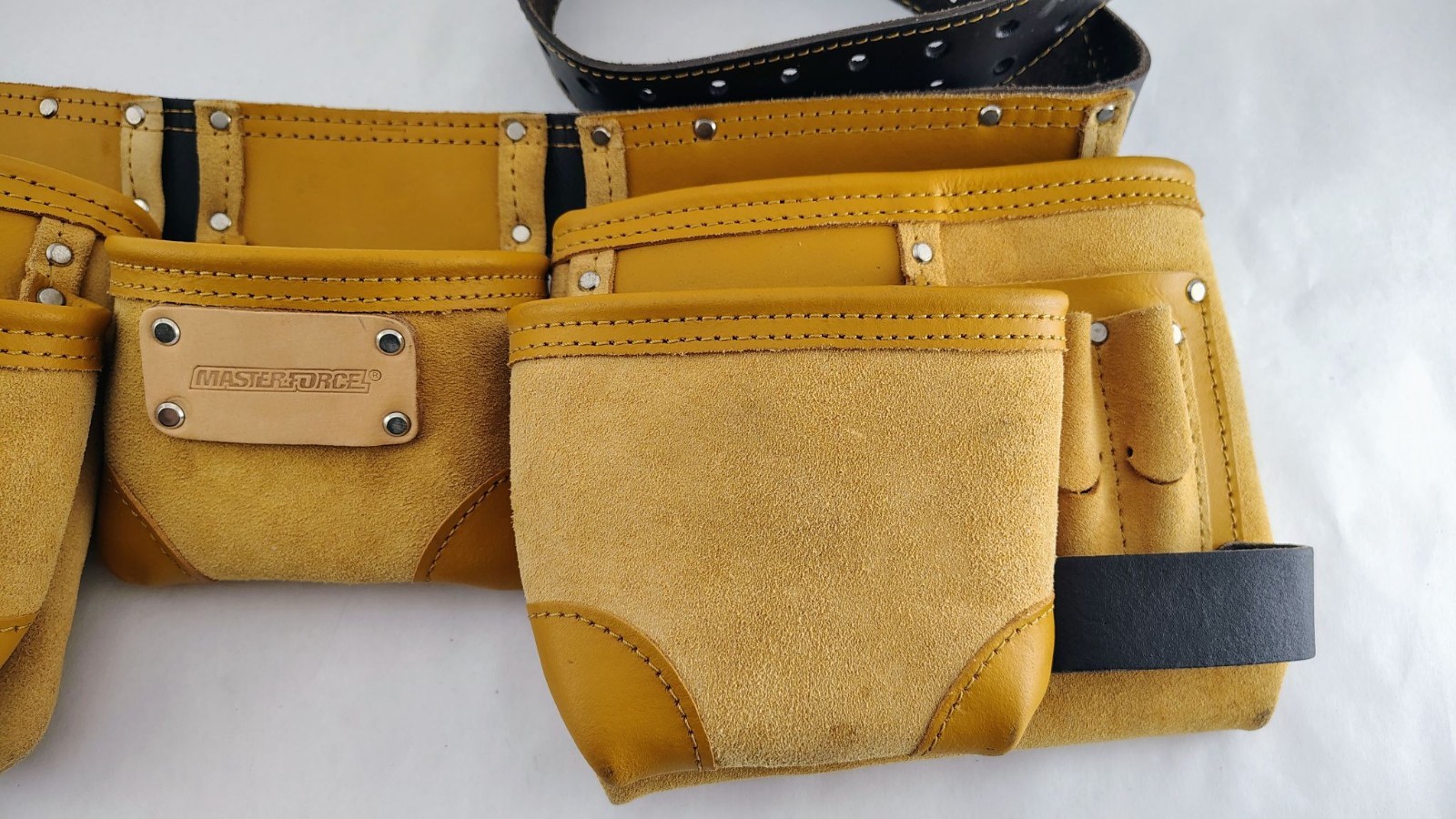 Masterforce Suede Leather 11-Pocket Tool Belt DIY Projects 2″ belt Heavy Duty