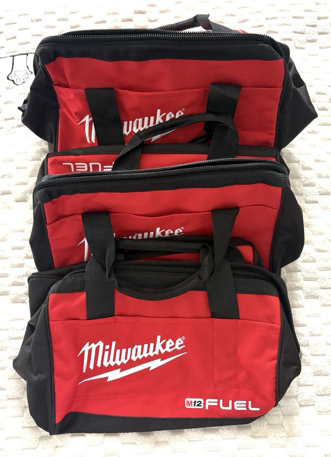 NEW 3 Pack Milwaukee FUEL M12 13″ x 10″ x 9 Canvas Tool Bag Case M18 12 Volt 3x
