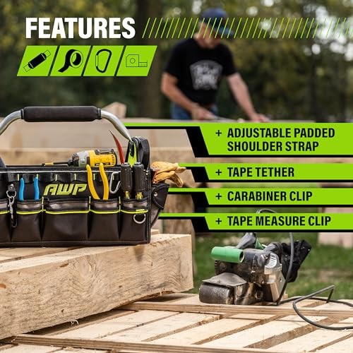 Tool Bags Premium Tool Tote Water Resistant Multi Pocket Storage Heavy DutyBlack