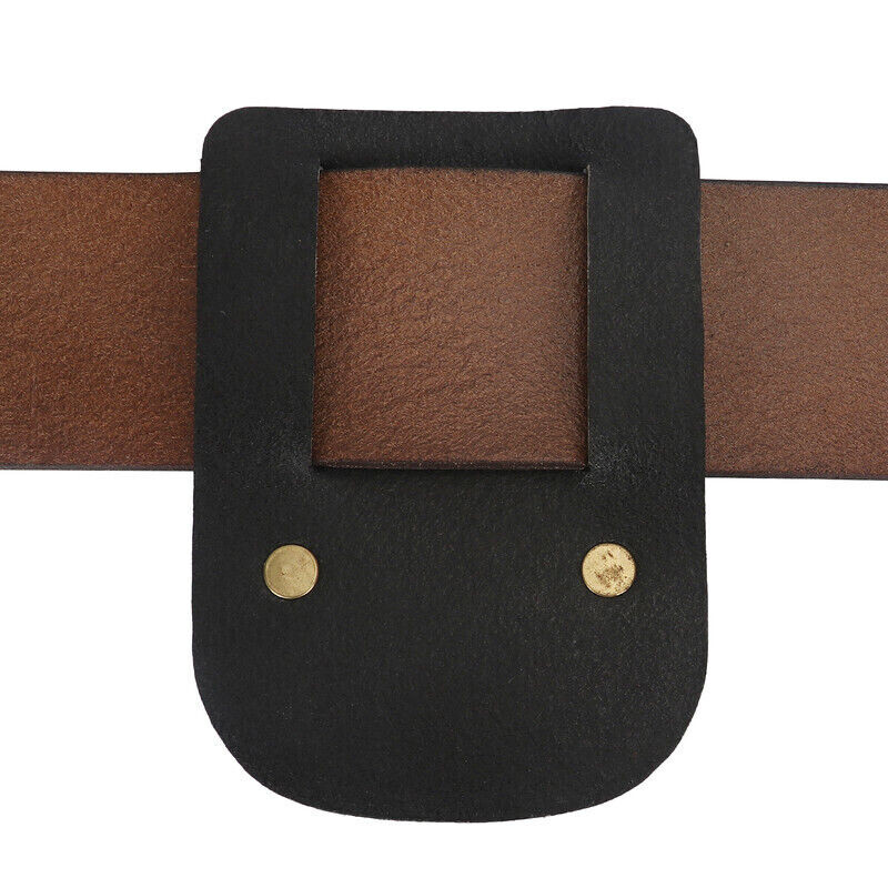 Leather Tape Measure Holster Tool Holder Metal Clip for 2″ Belt in Black
