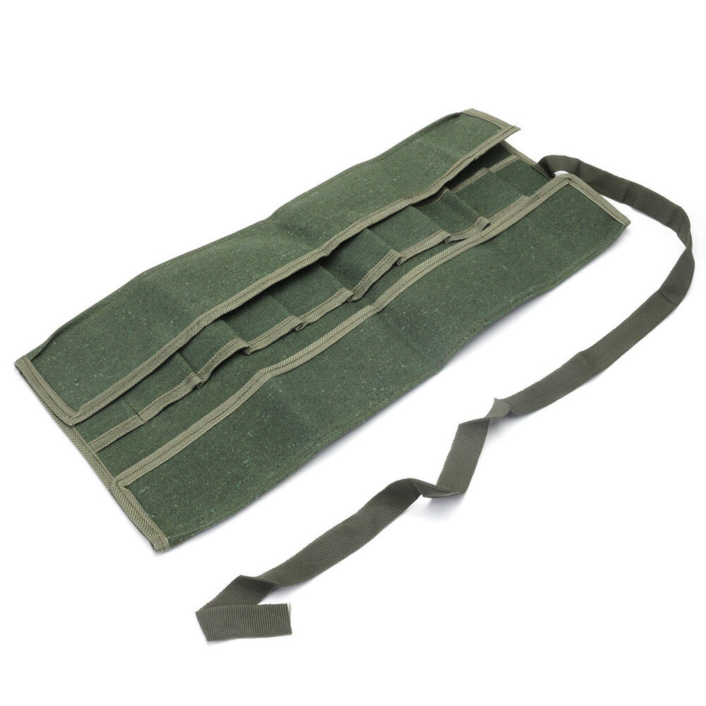 10Pockets Canvas Spanner Wrench Tool Roll Up storage bag Organizer Pouches Case*