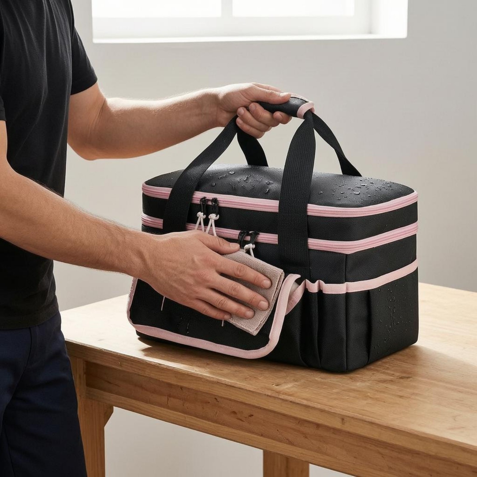 Tool Organizer Bag Lined Interior Soft Tool Bag Wipe-Clean
