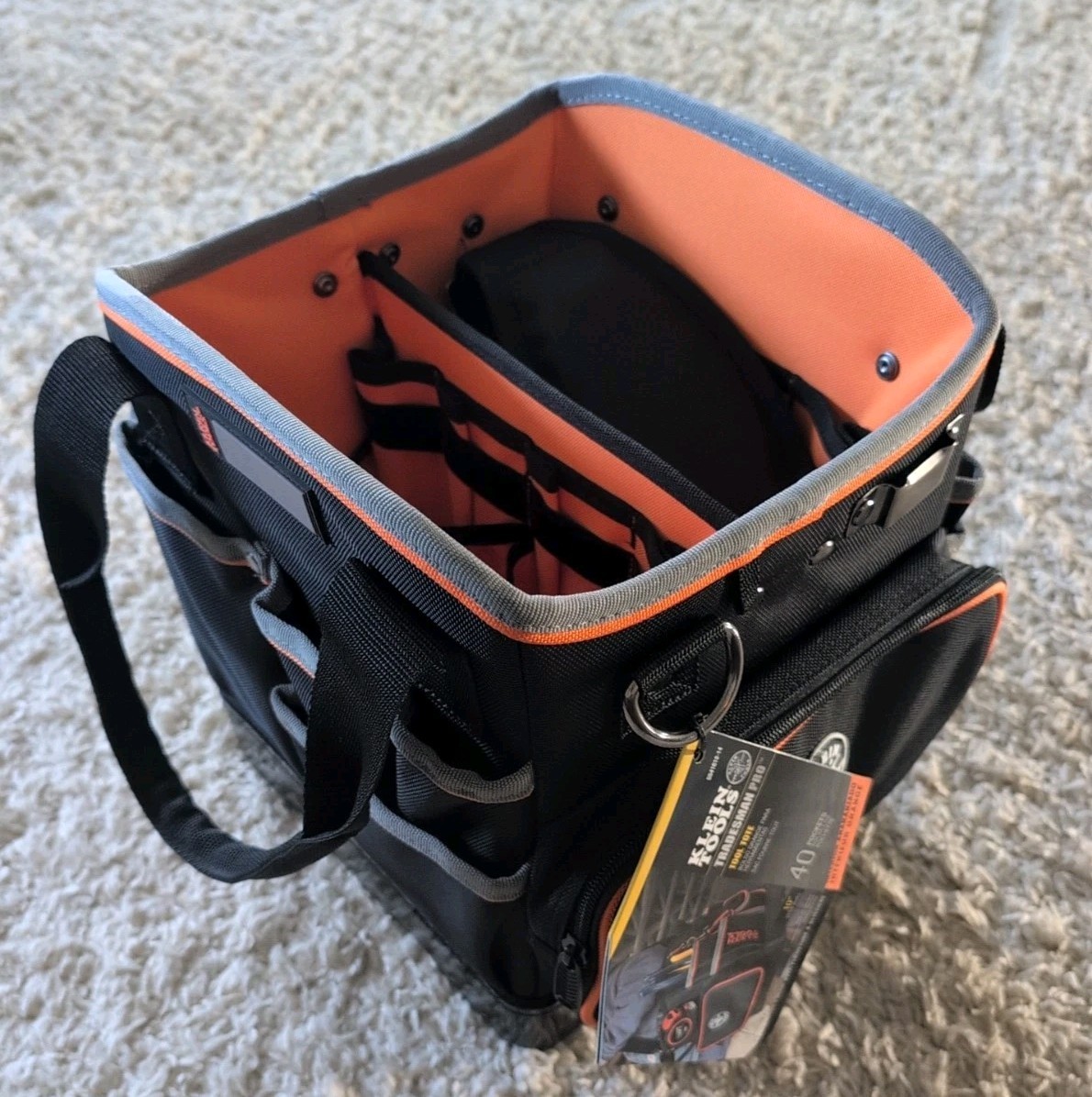 Tool Bag Tradesman Pro Tool Tote 40 Pockets 10-Inch Klein Tools