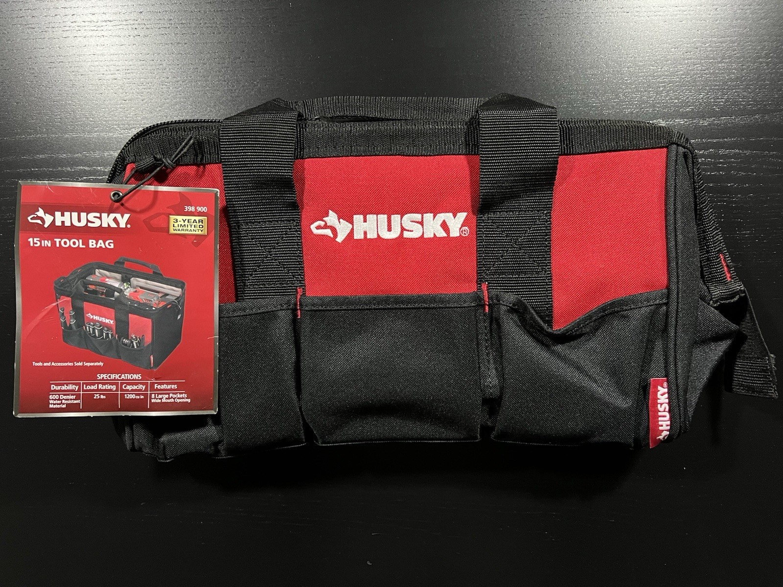 Husky 15 in. 8 Pocket Zippered Tool Bag HD60015-TH