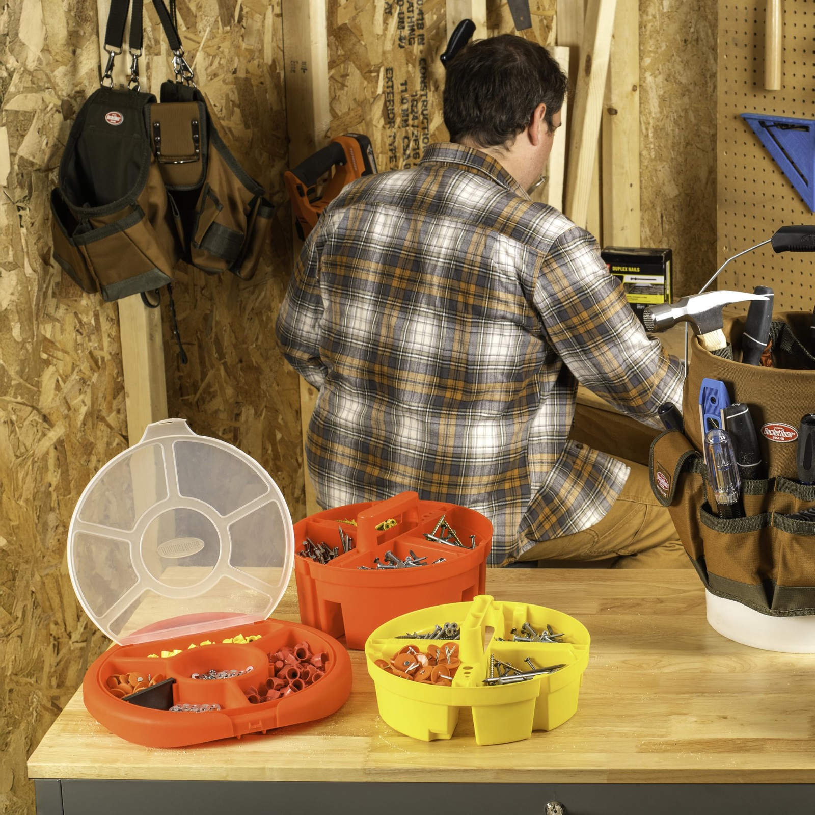 Bucket Boss Bucket Stacker Small Parts Organizer 15051 Yellow