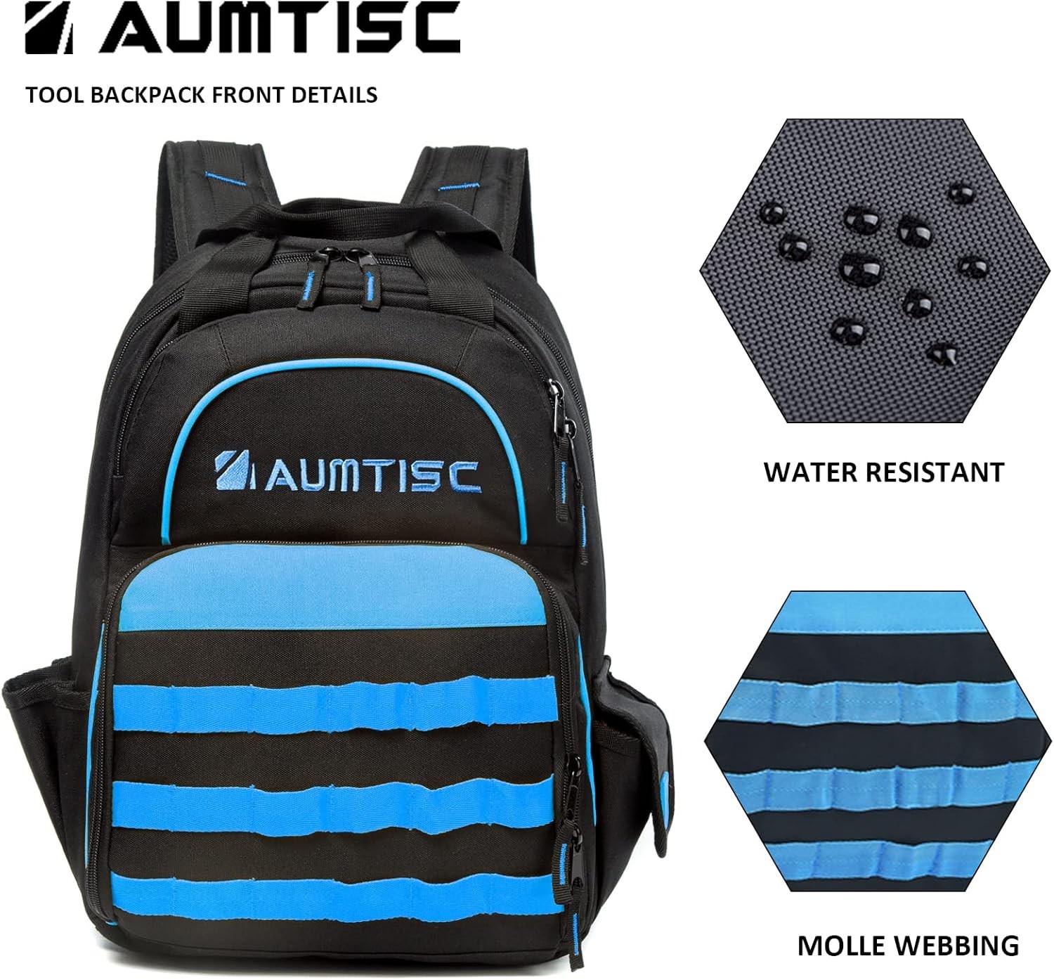 Tool Backpack for Men, Heavy Duty Work Bag for Construction, HVAC & Repair