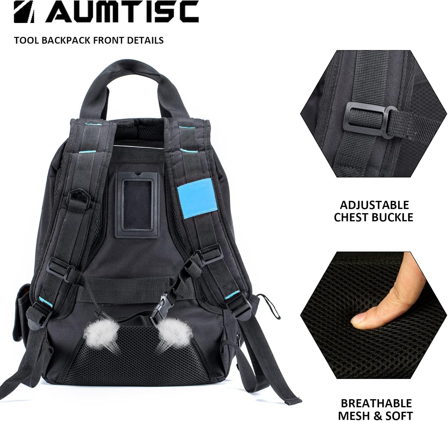 Tool Backpack for Men, Heavy Duty Work Bag for Construction, HVAC & Repair