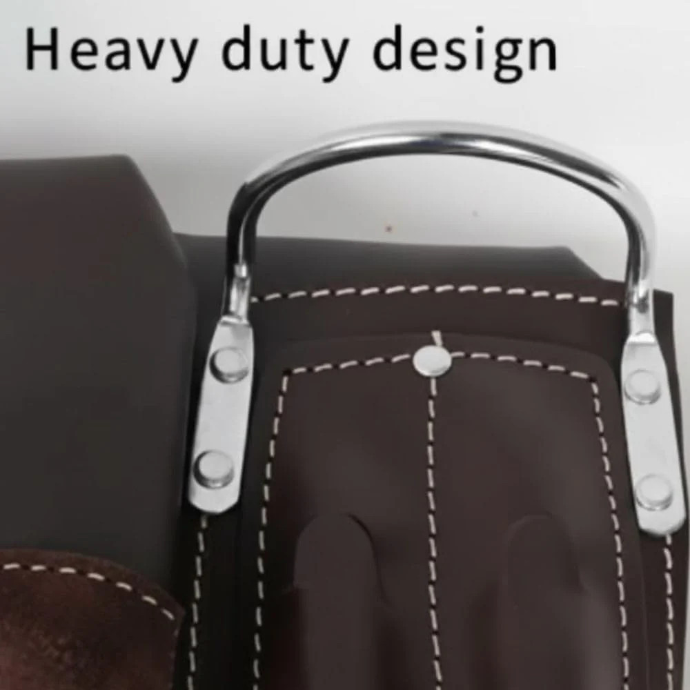 Leather Tool Belt Pouch Bag, 12-Pocket Extra Large Carpenter Tool Belt-USA STOCK