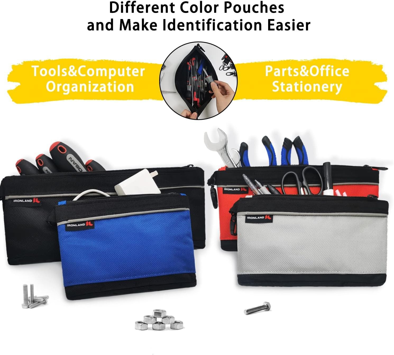 Small Tool Pouches with Zipper Small Tool Bags Waterproof 1680D Tool Pouch Ba…