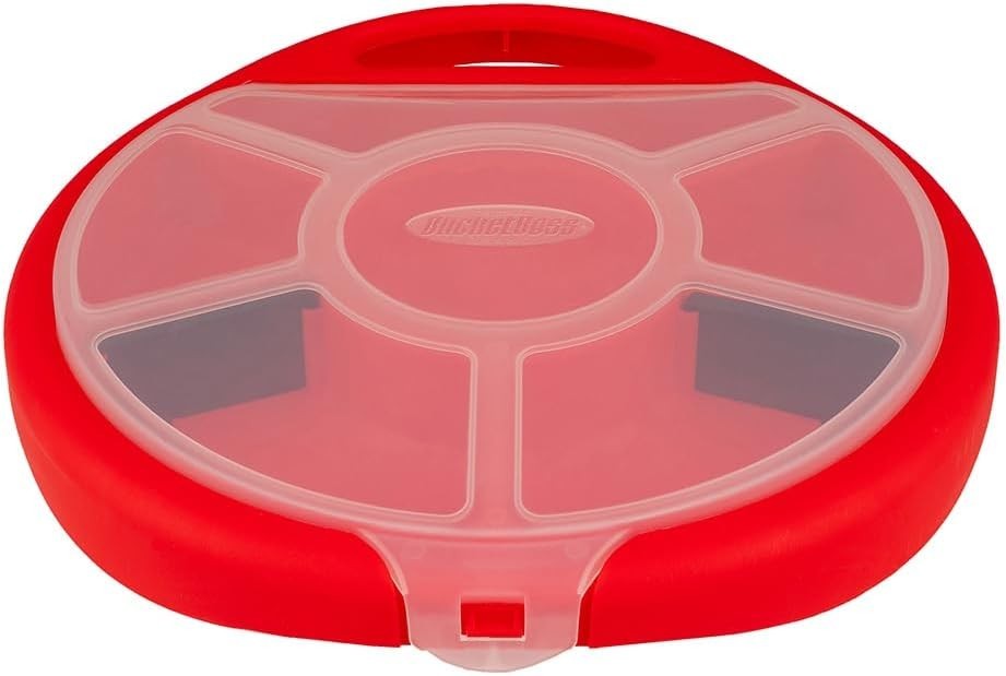 Versatile Small Parts Organizer: 5-Gallon Bucket Seat with 6 Compartments Red