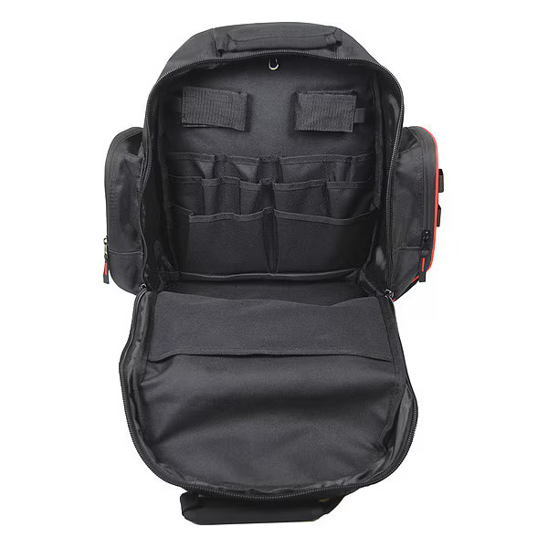 Westward Tool Backpack, Black, Polyester, 19 Pockets 32PJ48 Westward 32PJ48