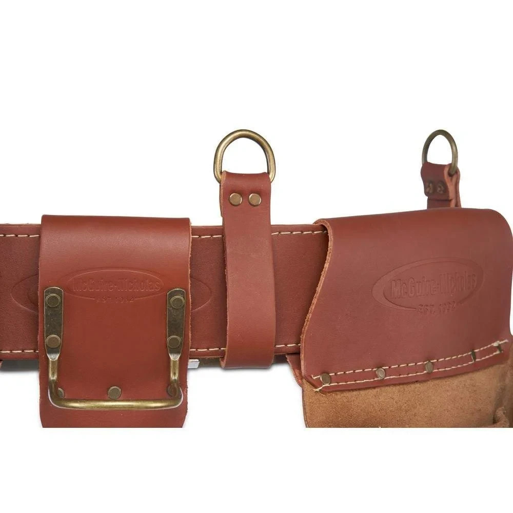 NEW Masters McGuire-Nicholas 1DM-527-M-2 Brown Leather Rig Tool Belt 52.5″ 2-Bag