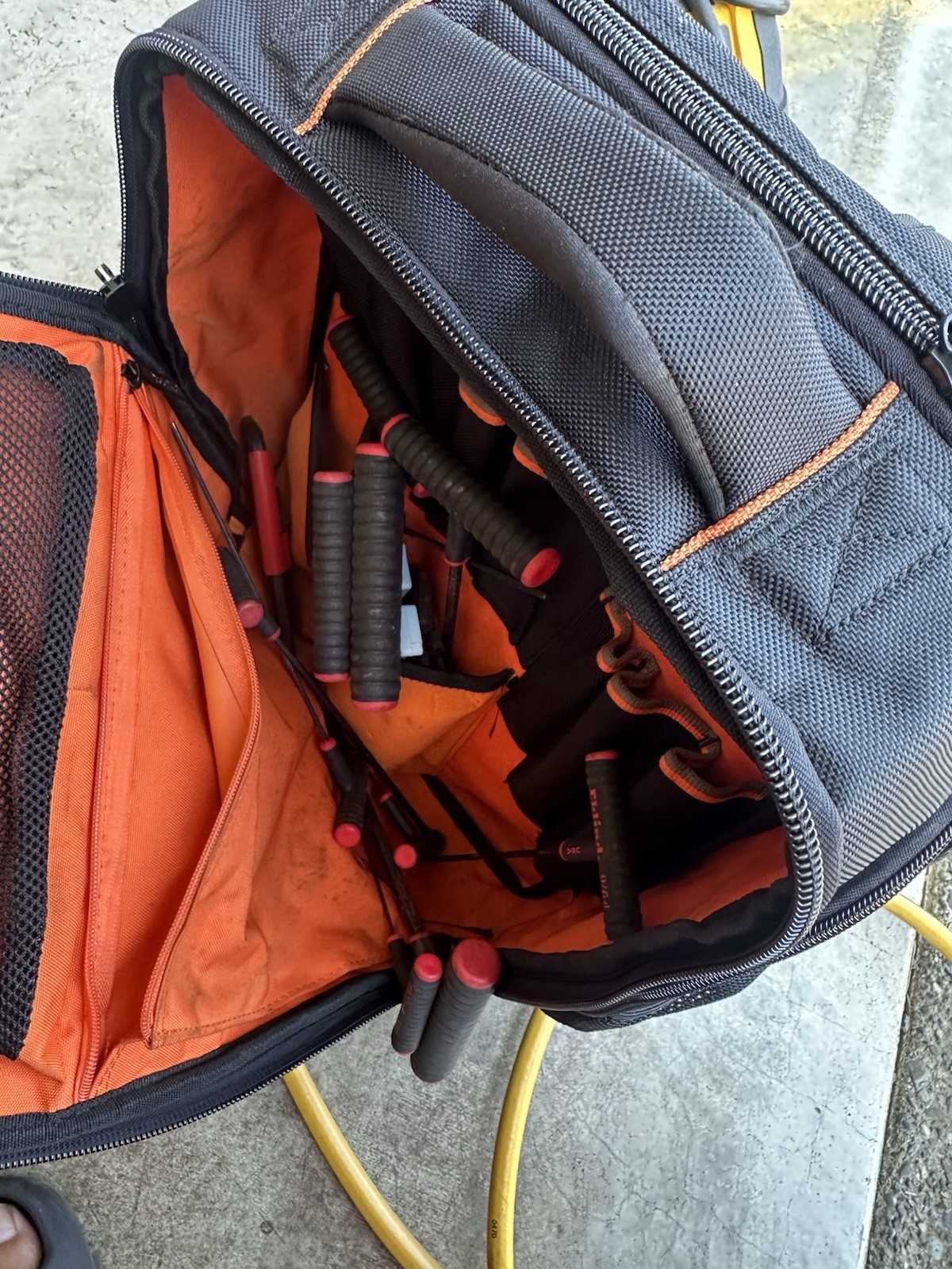 Klein Tools Tradesman Pro Nylon Tool Backpack w/ Handle Black/Orange