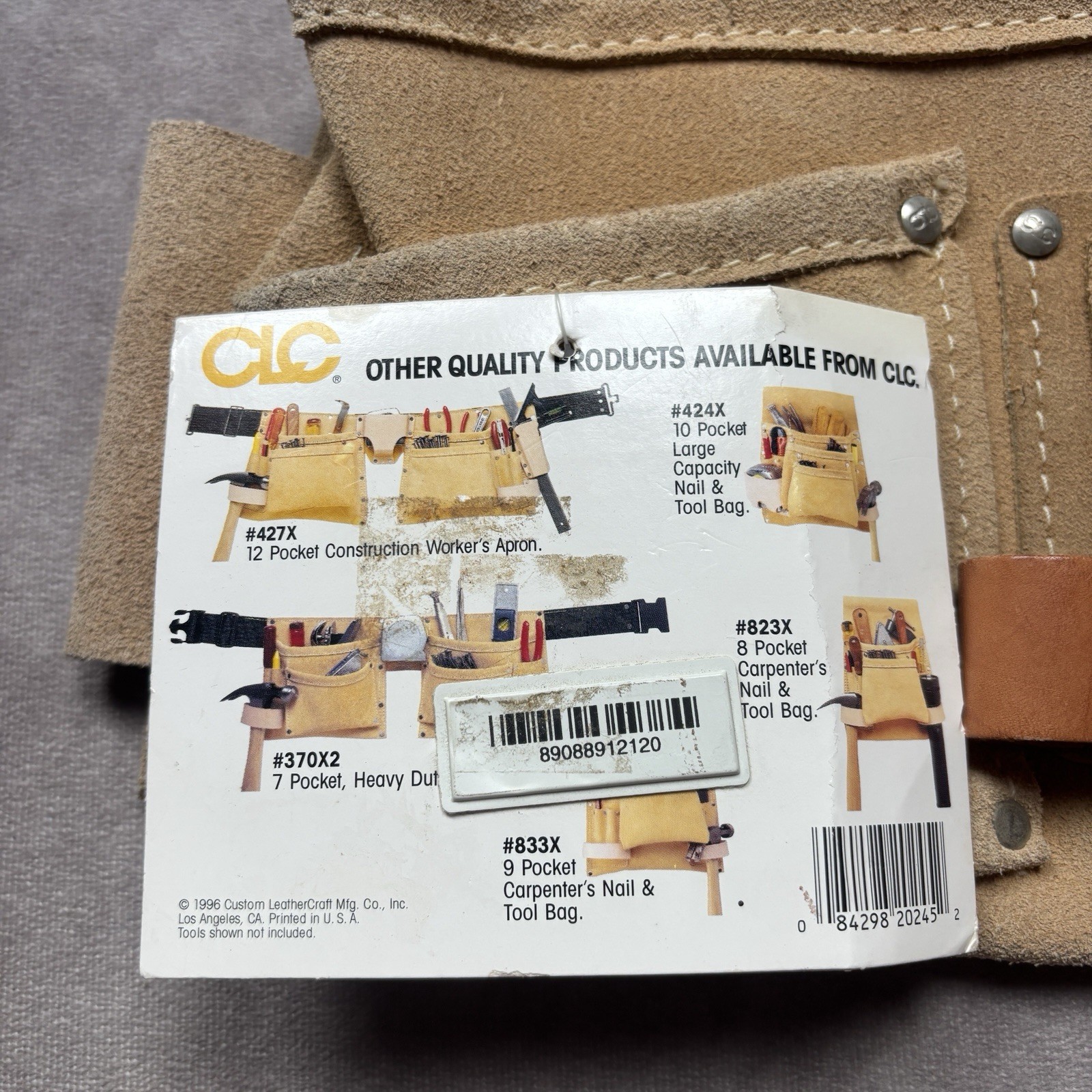 CLC 6 Pocket Single-Sided Work Apron Tool Belt Pouch Carpenter Leather Suede