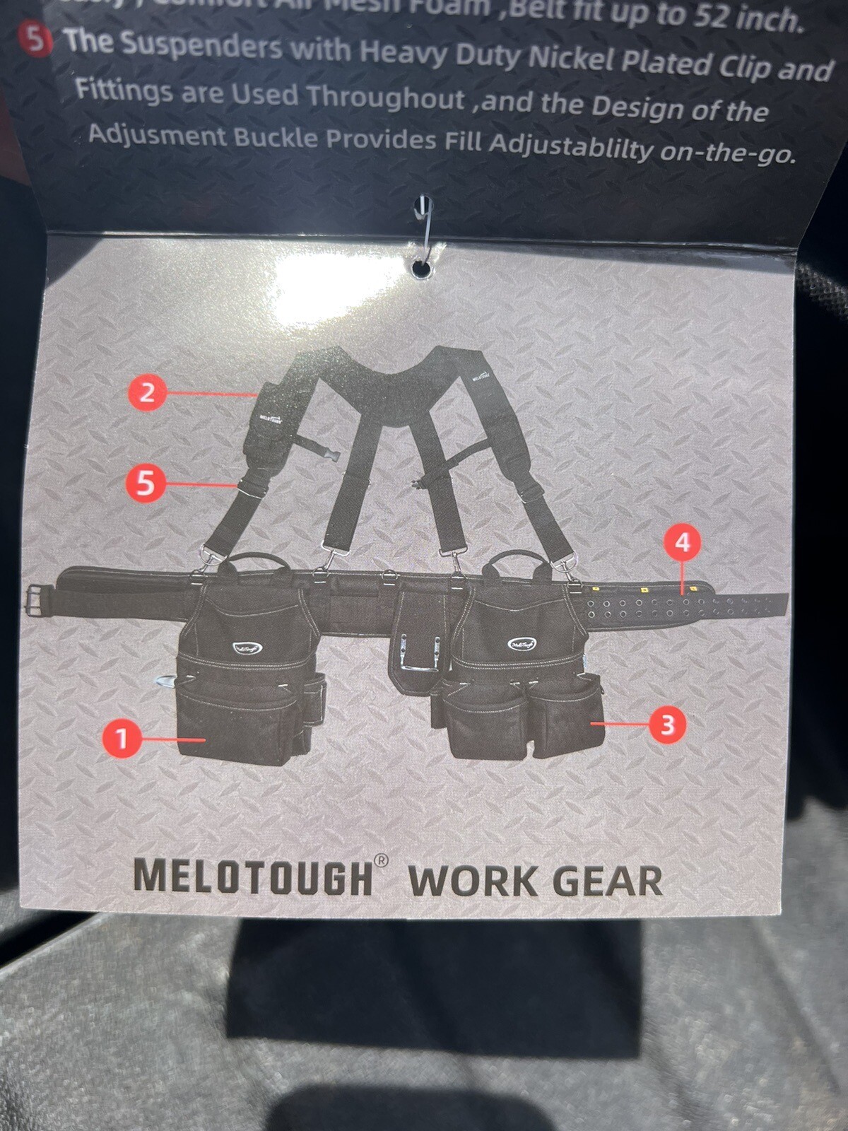 MELOTOUGH 28-Pocket Pro Framer’s rig Combo Apron Tool Belt and Heavy Duty Black