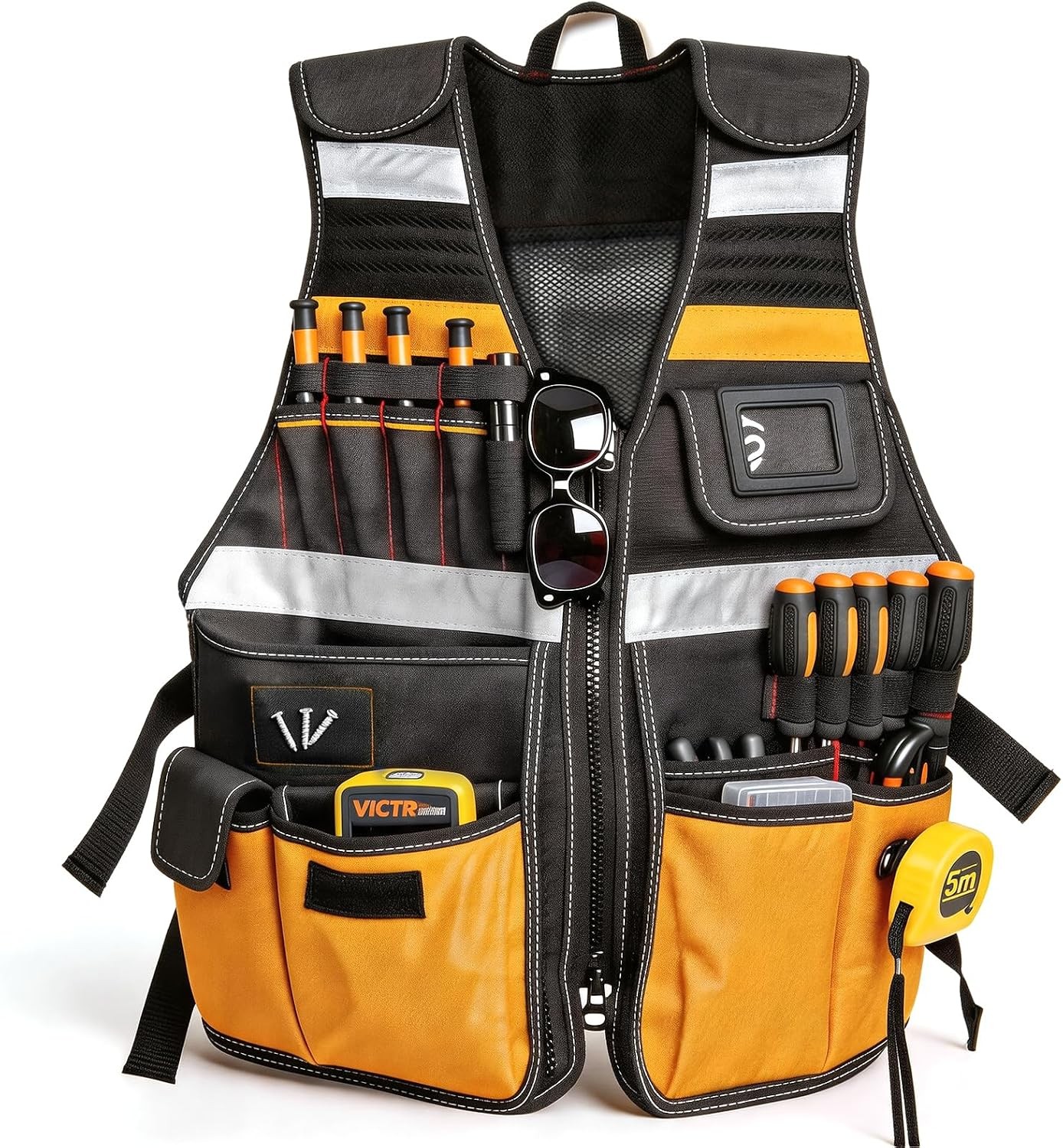 Electrician Tool Vest for Men Molded Drill Holster Yellow