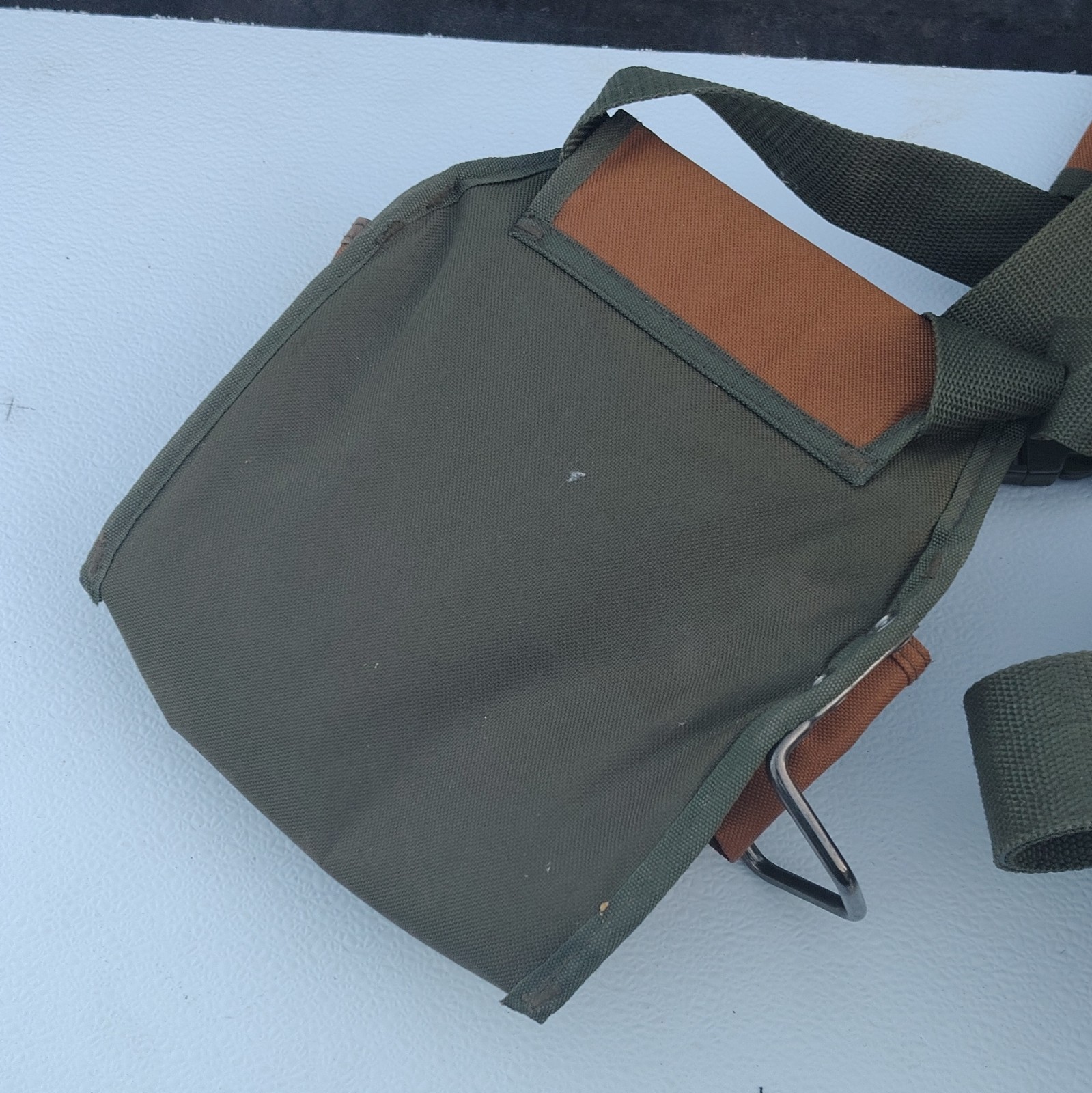 Bucket Boss Original Adjustable Fabric Tool Pouch Set Hammer Loop Brown/Green 2