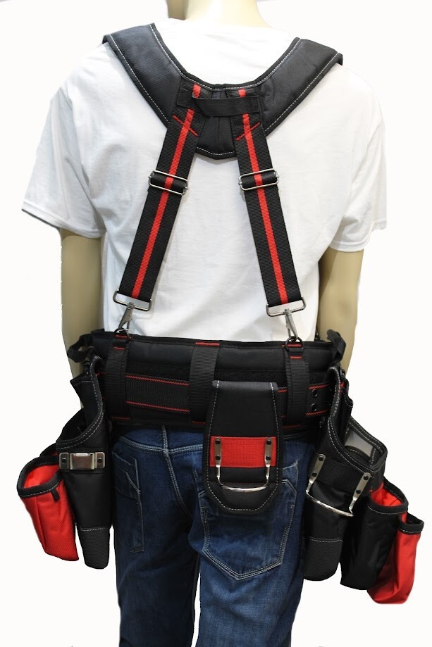 Professional Contractor Tool Rig Gear Organizer Pouch W/ Suspenders Belt H Duty.