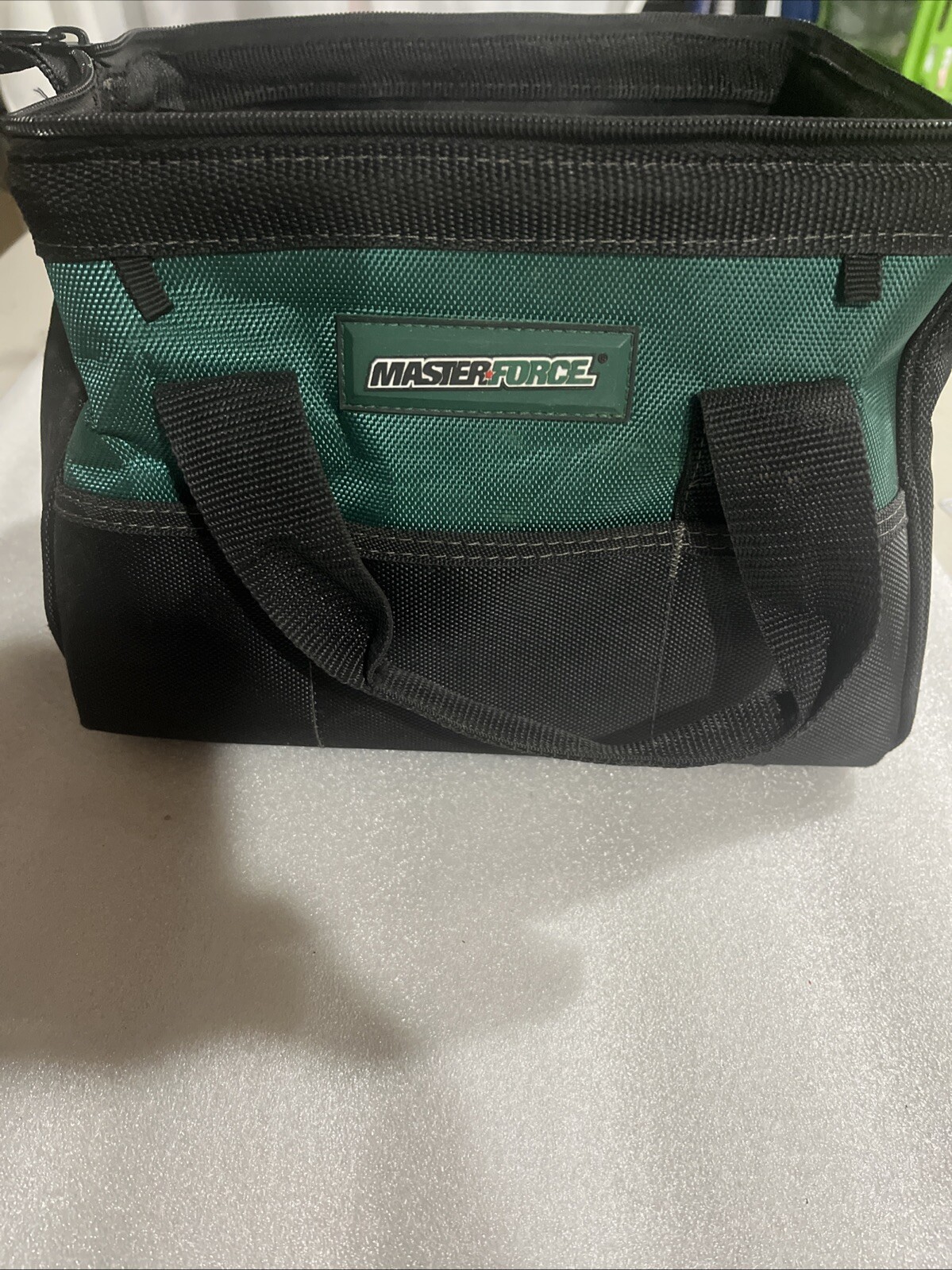 🇺🇸MASTERFORCE 12″ Tool Bag Large Zippered 3 Pocket Exterior Heavy Duty Fabric