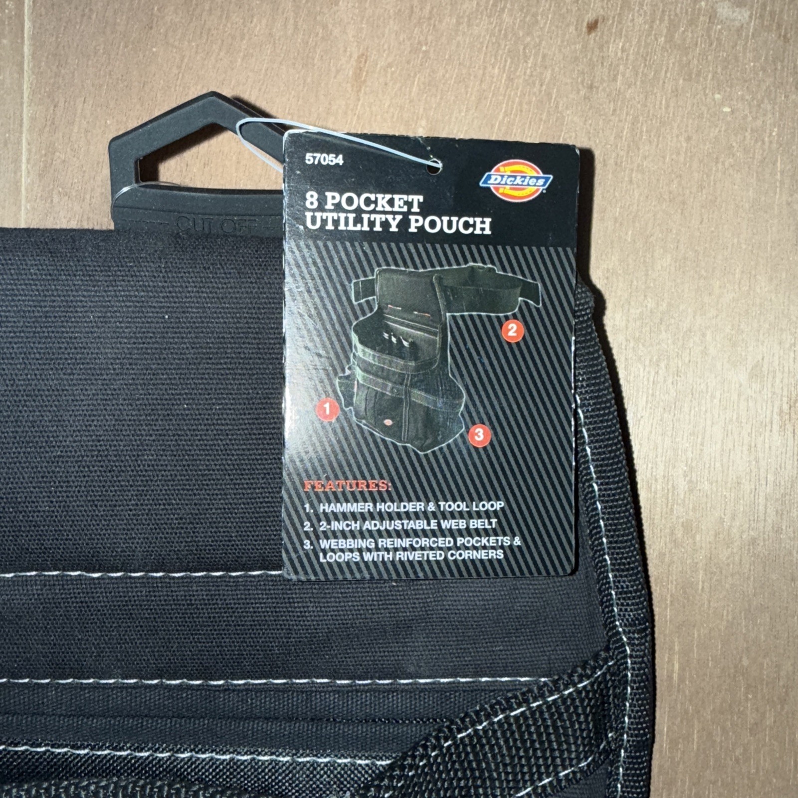 DICKIES Tool Belt Pouch 8 Pocket Webbing Reinforced Black 57054