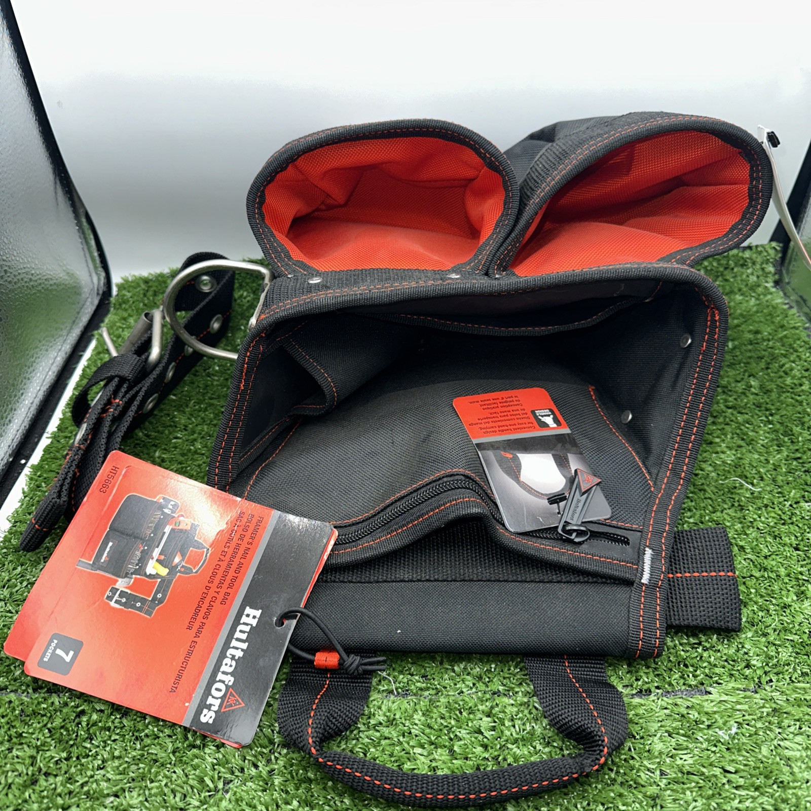 CLC Hultafors Work Gear Ballistic Polyester Tool and Nail Bag W/ Belt Black Red